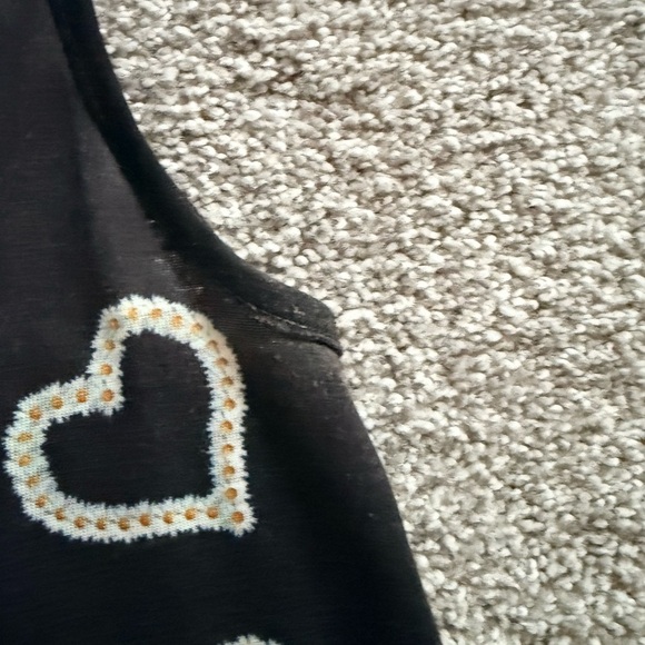 3 for 1 Suzy shier Black with Heart Design, blue tie dye straps top, black&grey - Picture 4 of 14